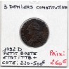 3 denier Constitution Louis XVI 1792 D petit Buste,  Gad 5 France pièce de monnaie