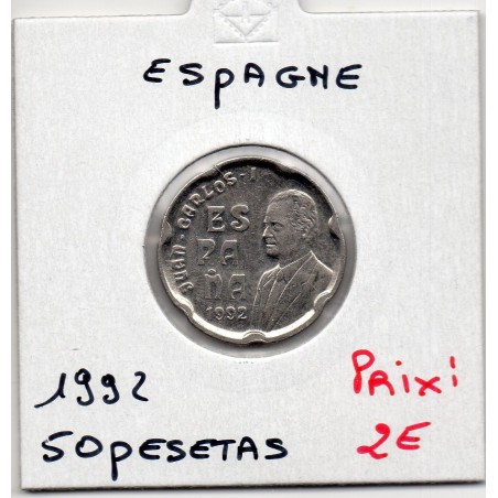 Espagne 50 pesetas 1992 Spl, KM 907 pièce de monnaie