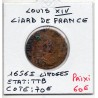 Liard de France 1656 I Limoge TTB Louis XIV pièce de monnaie royale