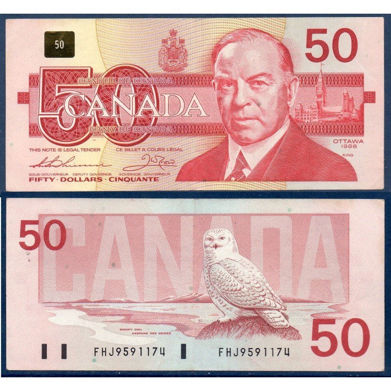 Canada P.98a, Sup Billet de 50 dollar 1988 MacKenzie King