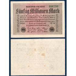 Allemagne P.109f, TTB Billet de 50 millions de Mark 1923 ondulées