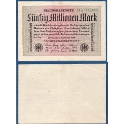 Allemagne P.109a, TTB Billet de 50 millions Mark 1923 croisettes