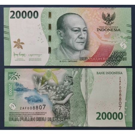 Indonésie Pick N°166, Billet de banque de 20000 Rupiah 2022