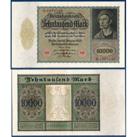 Allemagne P.70, Spl Billet de 10000 Mark 1922 Durer