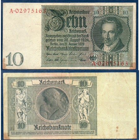 Allemagne P.180b, TB Billet de 10 Reichsmark 1929 Albrecht