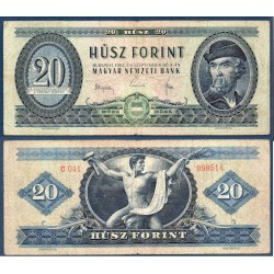 Hongrie P.169d, TB Billet de 20 Forintz 1965 Dozsa Gyorgy