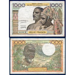 BCEAO P.703Km Senegal, TB+, Billet de 1000 Francs CFA apres 1965 couple