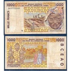 BCEAO P.711Kd Senegal, TB, Billet de 1000 Francs CFA 1993 pilotis