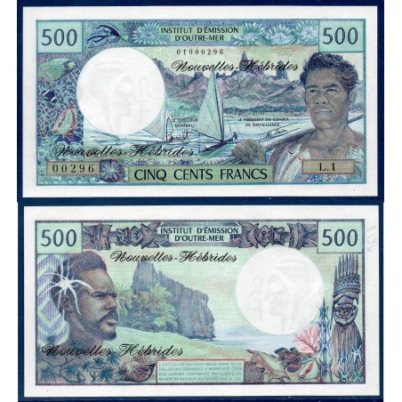 Nouvelles hébrides P.19b, Billet de 500 Francs 1970-1981 pecheur