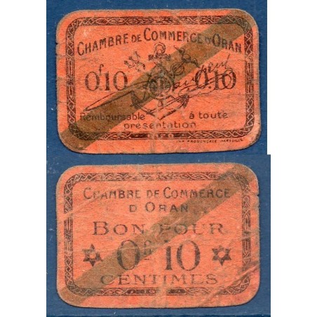 10 centimes Chambre de Commerce Oran 1920, B, Pirot 57