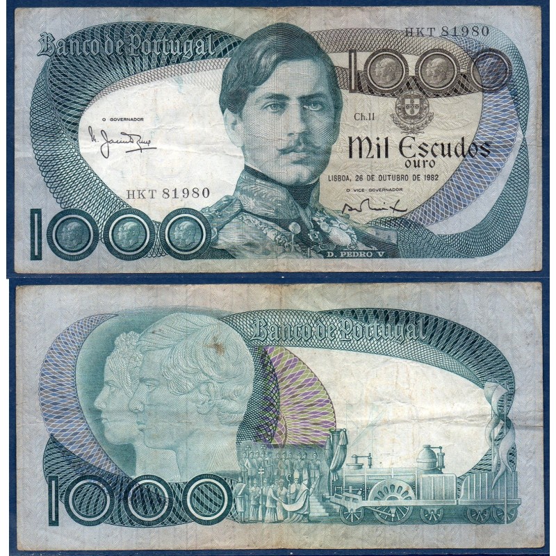 Portugal P.175e, TB, Billet de 1000 Escudos 26.10.1982 Pedro V