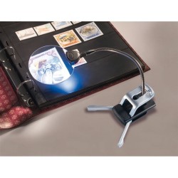 Loupe de bureau avec bras flexible grossissement 2,5x et 5x