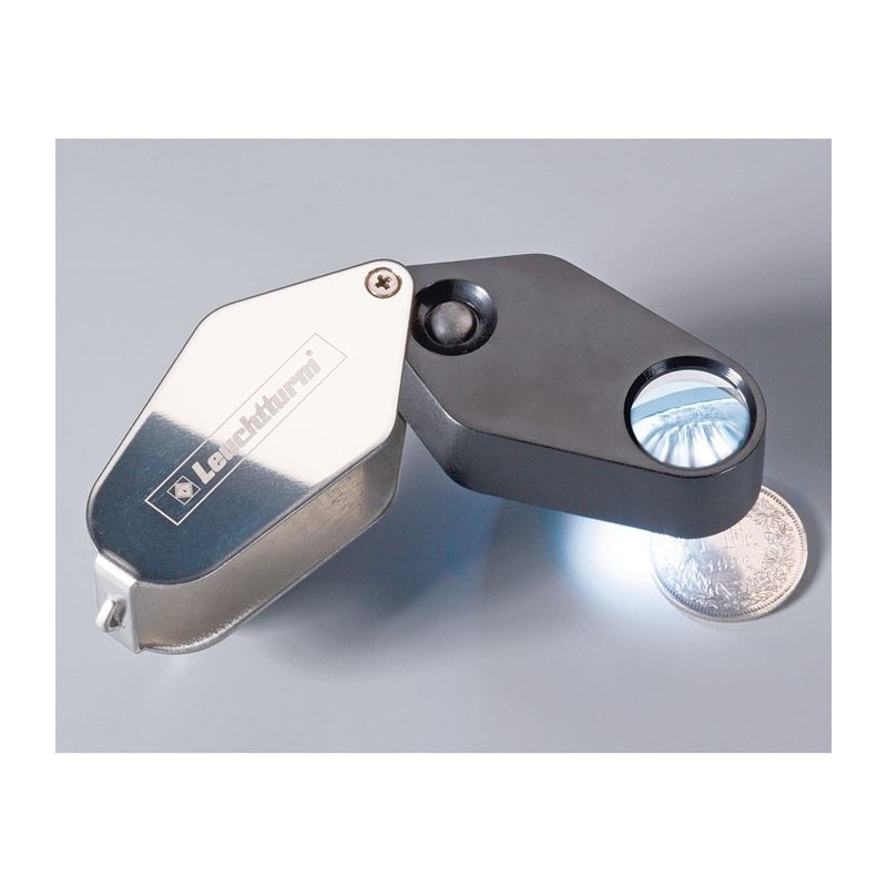 Loupe pliable métalique avec LED, 10x, Ø 18 mm