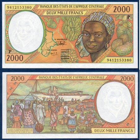 Afrique Centrale P.603Pb Tchad, Sup, Billet de 2000 Francs CFA 1994 Homme