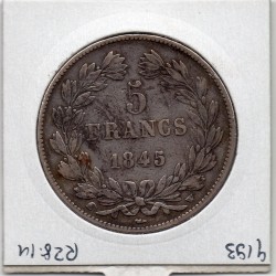 5 francs Louis Philippe 1845 W Lille TB+, France pièce de monnaie