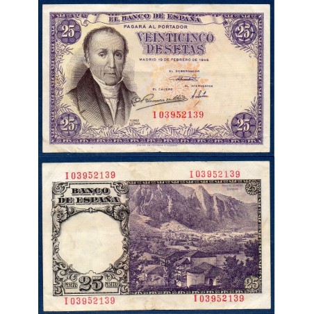 Espagne Pick N°130, TB Billet de banque de 25 pesetas 1946