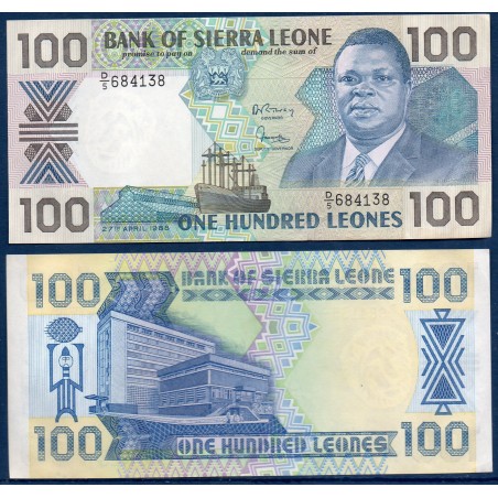 Sierra Leone P.18a, Spl, Billet de 100 leones 1988 Saidu Momoh