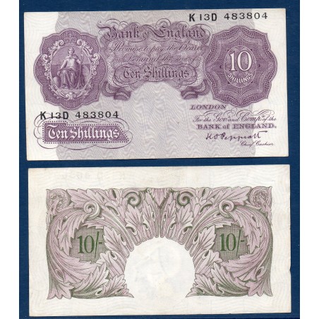 Grande Bretagne P.366, TTB billet de 10 shillings 1940-1948 violet