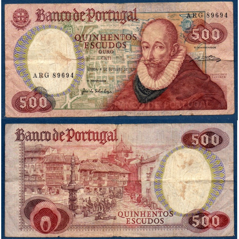 Portugal Pick N°177a, B Billet de banque de 500 Escudos 1979