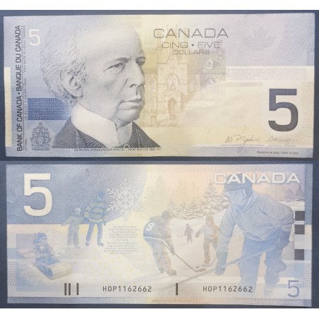 Canada P.101d, TTB Billet de 5 dollar 2005 Hockey