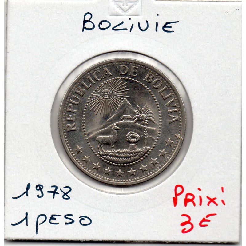 Bolivie 1 peso boliviano 1978 Spl, KM 192 pièce de monnaie