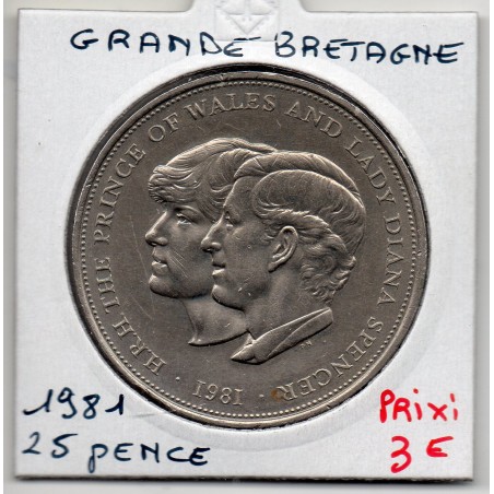 Grande Bretagne 25 pence 1981 Sup, KM 925 pièce de monnaie