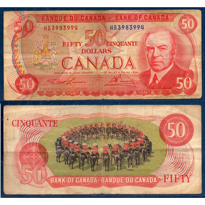 Canada P.90a, B Billet de 50 dollar 1975 Police montée