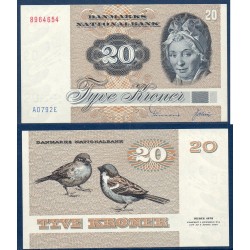 Danemark P.49a, Neuf Billet de 20 Kroner 1979 Tutein