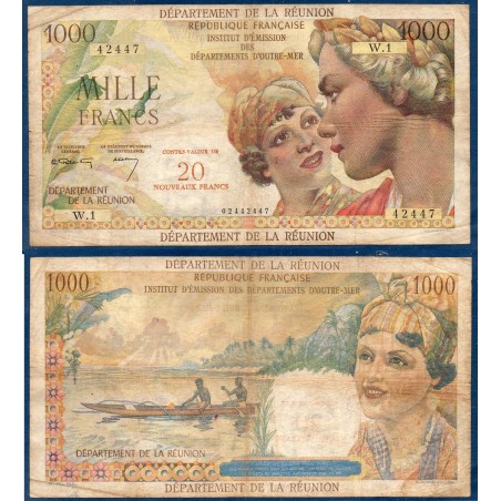 Reunion P.55a, B, 20 nouveaux francs sur 1000 1967 Transitoire