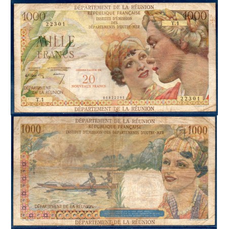 Reunion P.55a, B, 20 nouveaux francs sur 1000 1967 Transitoire