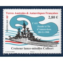 Timbre TAAF Yvert No 886 Croiseur lance missiles Colbert neuf ** 2019