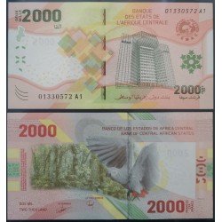 Afrique Centrale P.702, Neuf, Billet de 2000 Francs CFA 2020 perroquet