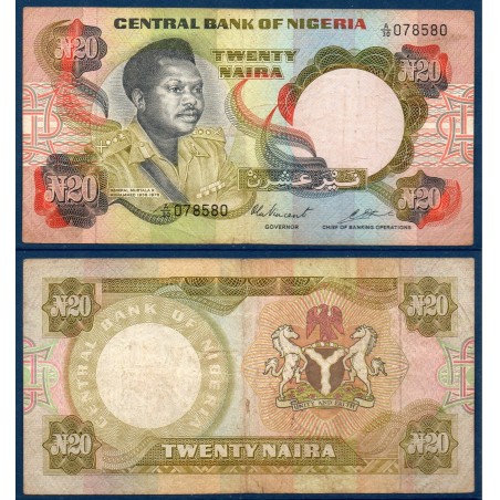 Nigeria Pick N°18b TB, Billet de Banque de 20 Naira 1973-1978