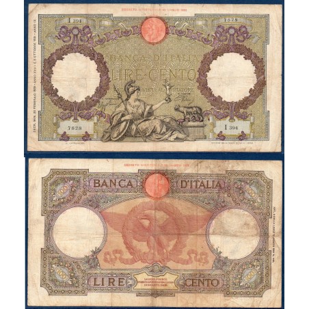 Italie P.55b, TB- Billet de 100 Lire 20.2.1939 Roma