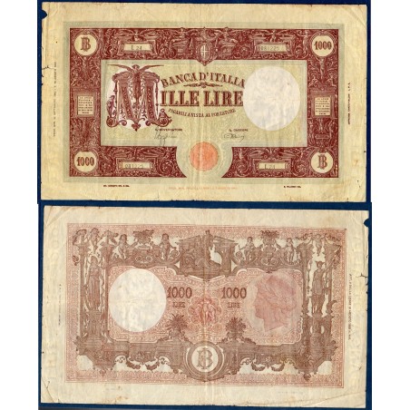 Italie P.72a, B Billet de 1000 Lire 10.8.1943 femme aillée