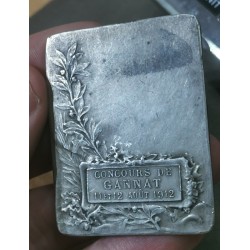 plaquette médaille Concours musical Gannat 1912 Rasumny