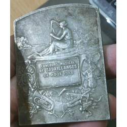 plaquette médaille Concours musical Sauxillanges 1913 Grandhomme