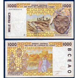 BCEAO P.311Ca Burkina Faso, TTB Billet de 1000 Francs CFA 1991 masques