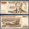 Turquie P.210a, TB Billet de 5000000 Lira 1997 mausolée