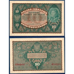 Pologne P.25, Sup, Billet de 10 Marek 1919 Kościuszko