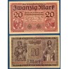 Allemagne P.57, Spl Billet de 20 Mark 1918 Minerve