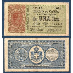 Italie P.34, TB Billet de 1 Lire 1894 Umberto 1er