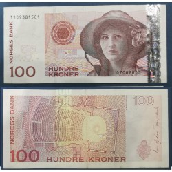 Norvège P.49a, TTB Billet de 100 Kroner 2003 Kirsten Flagstad