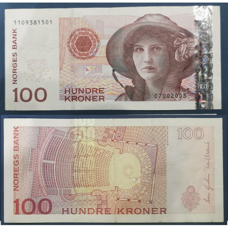 Norvège P.49a, TTB Billet de 100 Kroner 2003 Kirsten Flagstad