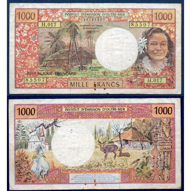 Polynésie Française P.2b, TB Billet de 1000 Francs 1995 vahiné