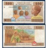 Afrique Centrale P.406Ab Gabon, TB, Billet de 500 Francs CFA 2002 cabane