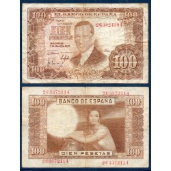 Espagne P.145a, B Billet de 100 pesetas 1953 Julio Torres