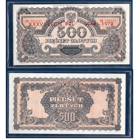 Pologne P.119d, Neuf, Billet de 500 Zlotych 1979 35 ans PRL