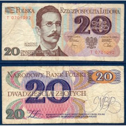 Pologne P.149a, TB, Billet de 20 Zlotych 1982 Traugutt