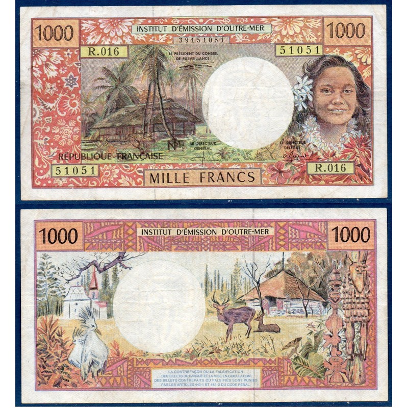 Polynésie Française P.2b, TB Billet de 1000 Francs 1995 vahiné